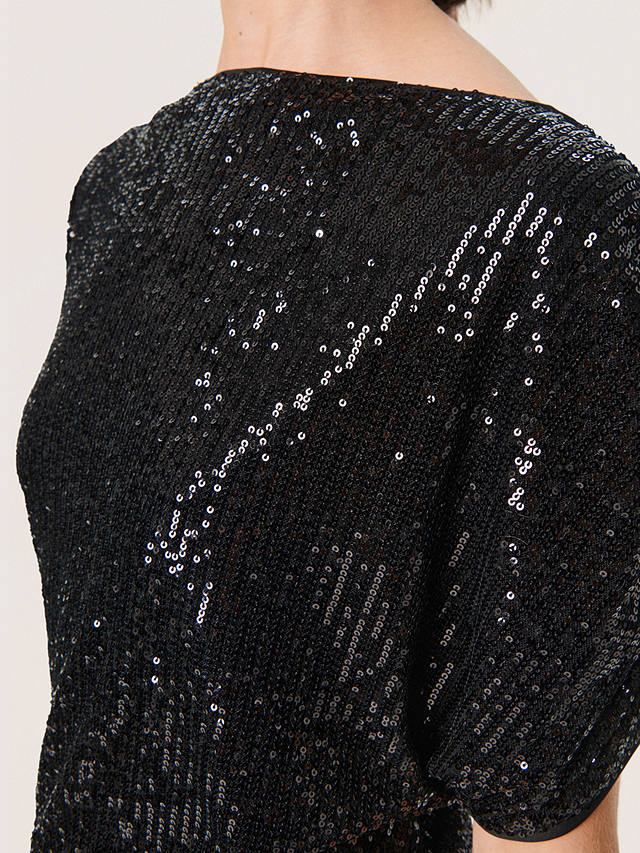 Soaked In Luxury Suse Sequin Trousers, Black