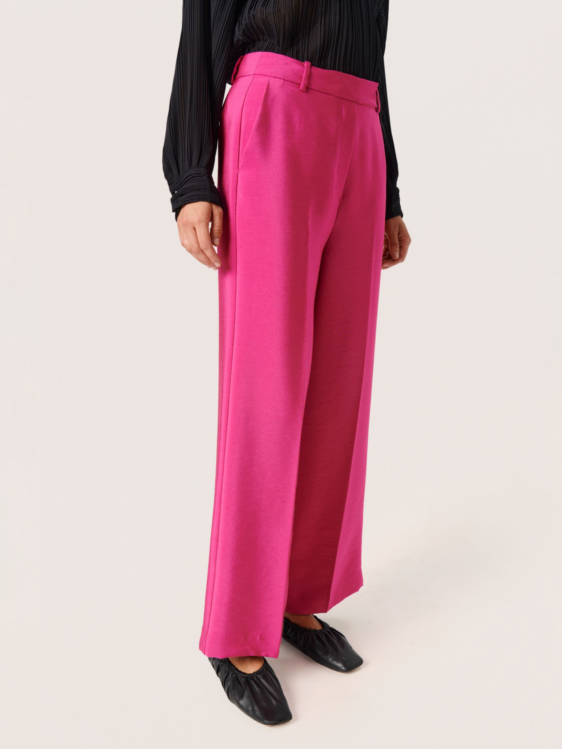 Soaked In Luxury Jacinta Tailored Trousers, Fuchsia, L