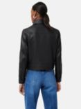 Jigsaw Leather Biker Jacket, Black