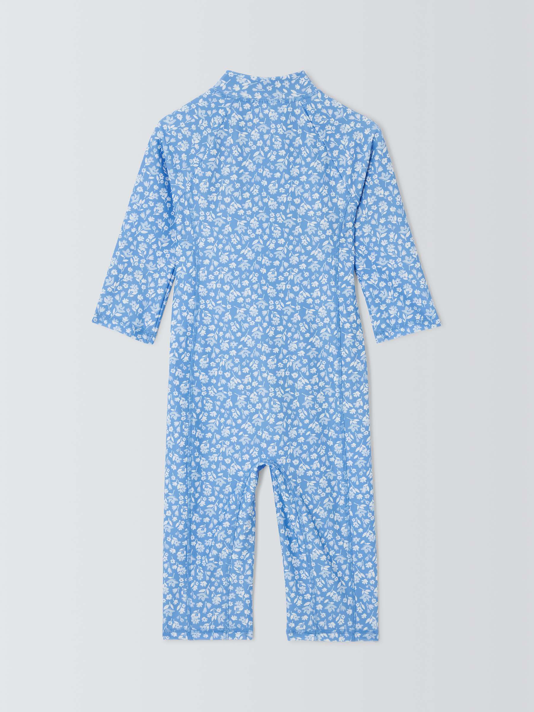 Buy John Lewis Kids' Floral Print Sunpro Swimsuit, Blue Online at johnlewis.com