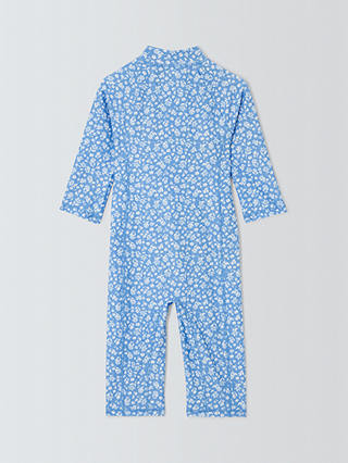 John Lewis Kids' Floral Print Sunpro Swimsuit, Blue