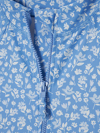 John Lewis Kids' Floral Print Sunpro Swimsuit, Blue
