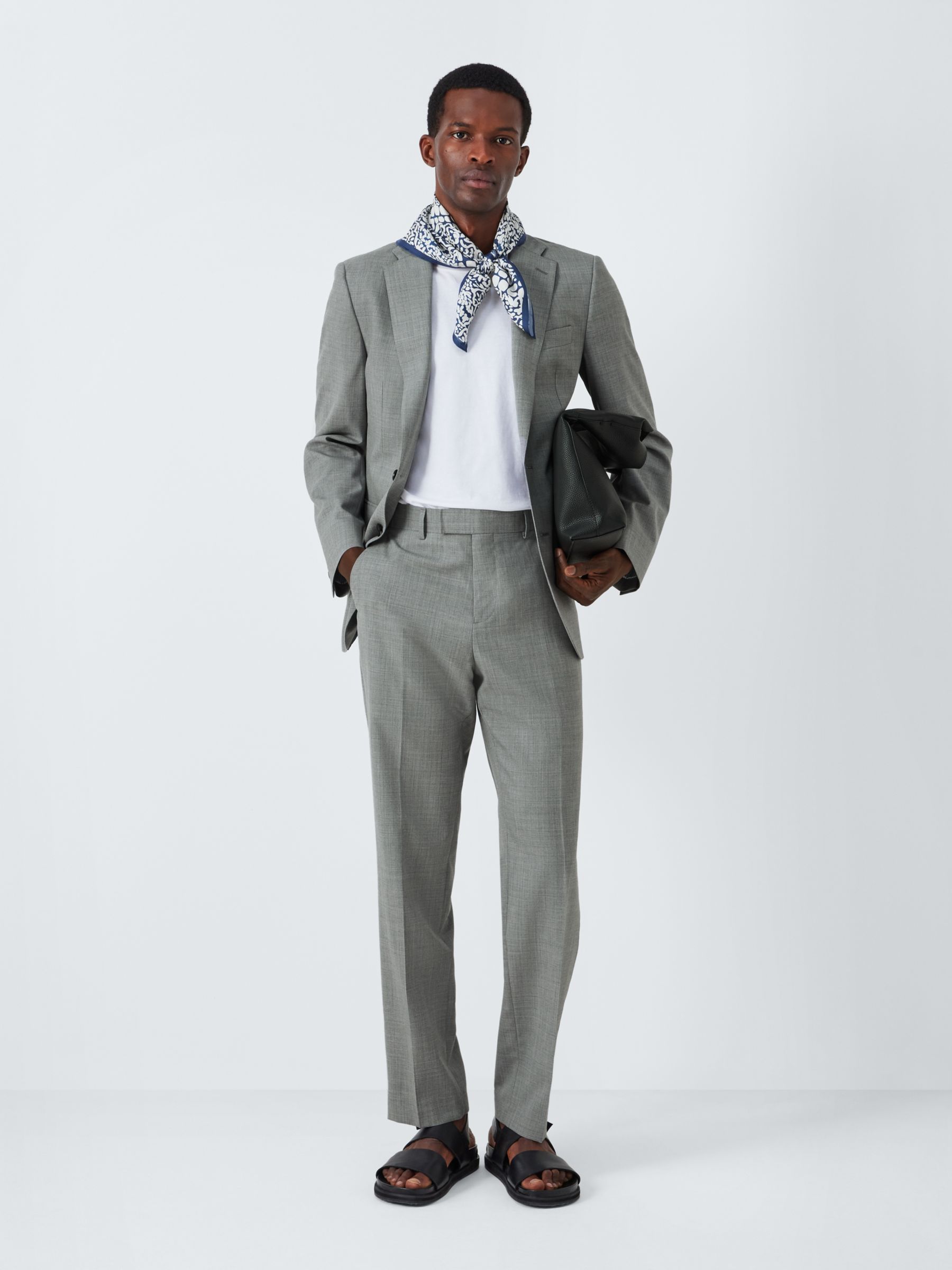 John Lewis Hanford Regular Fit Trousers, Light Grey, 38R