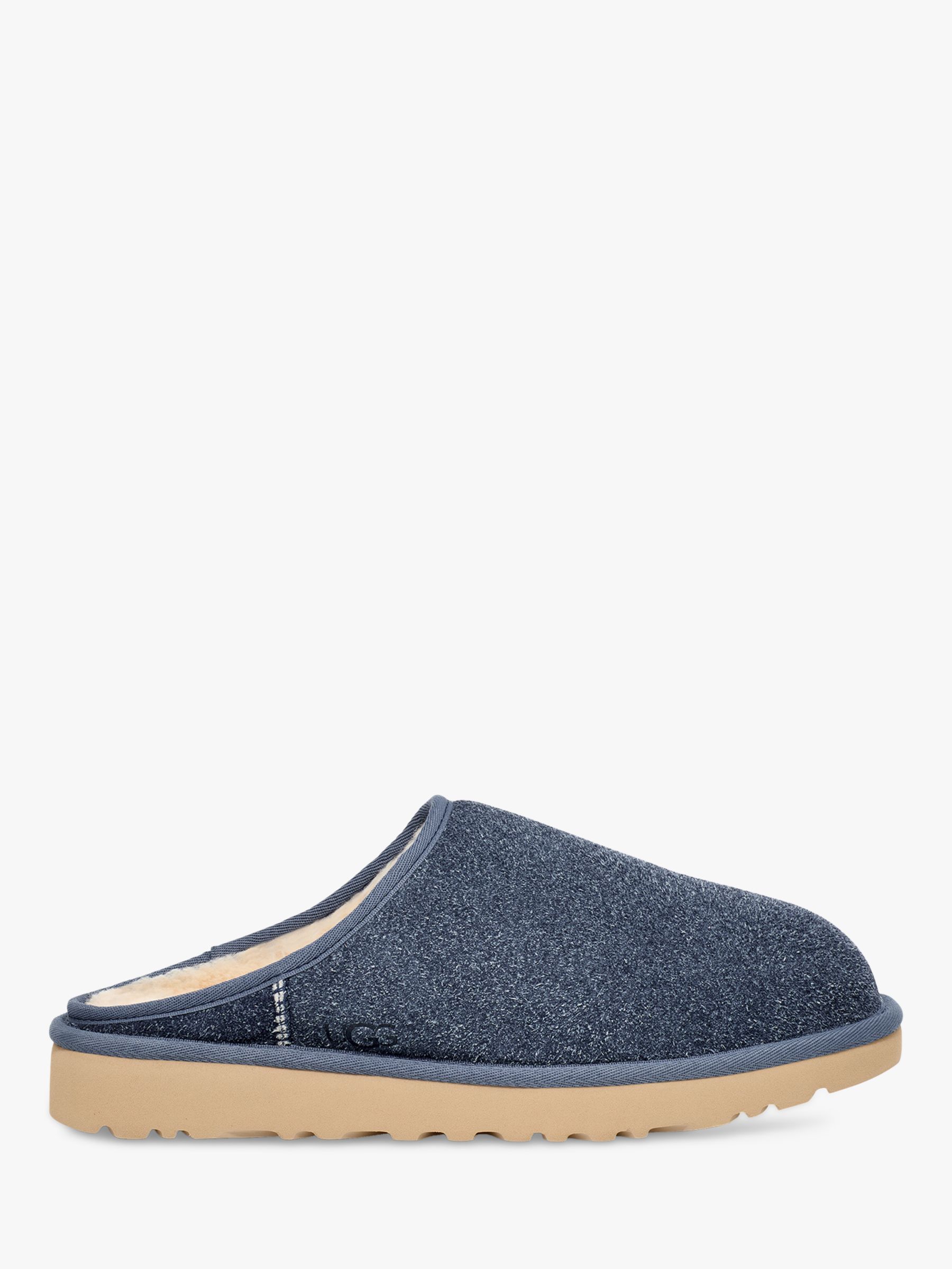 UGG Classic Slip On Shaggy Slippers, Blue at John Lewis & Partners