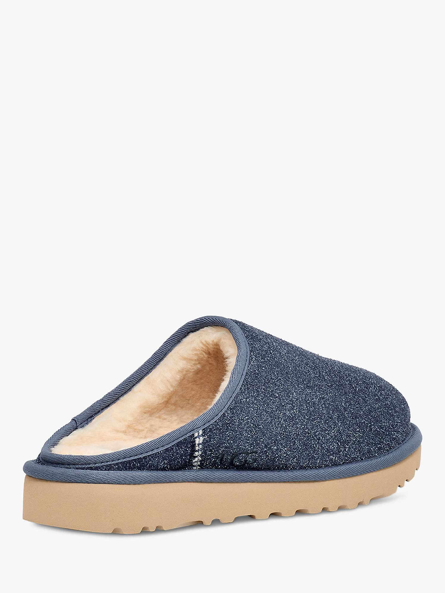 Buy UGG Classic Slip On Shaggy Slippers, Blue Online at johnlewis.com