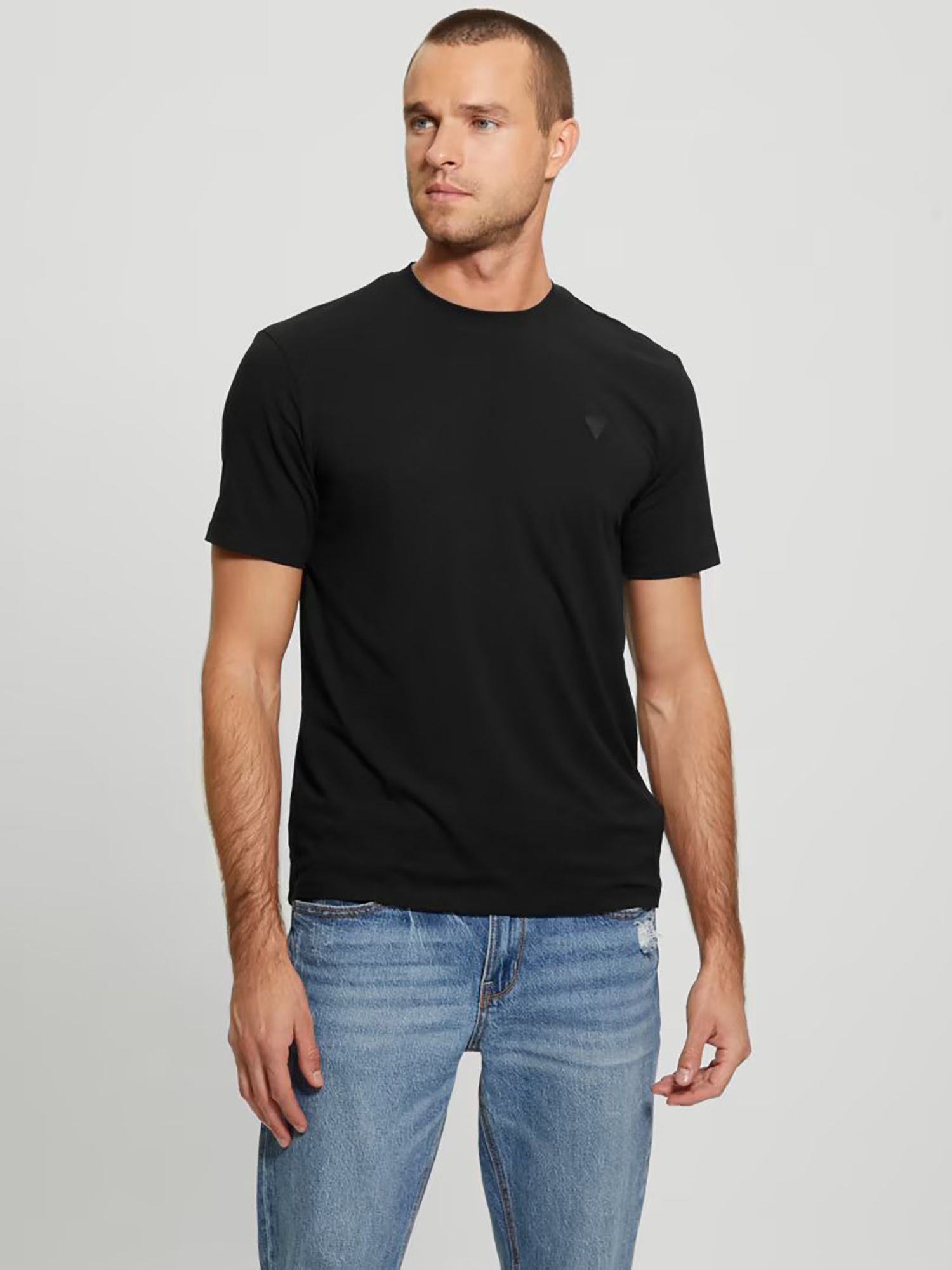 GUESS Hedley Cotton Blend T-Shirt, Jet Black, S