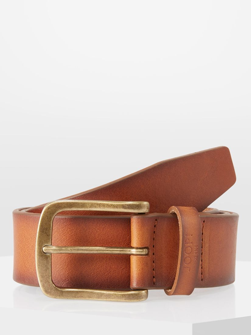 JOOP! Classic Leather Belt, Sandalwood/Brass at John Lewis & Partners