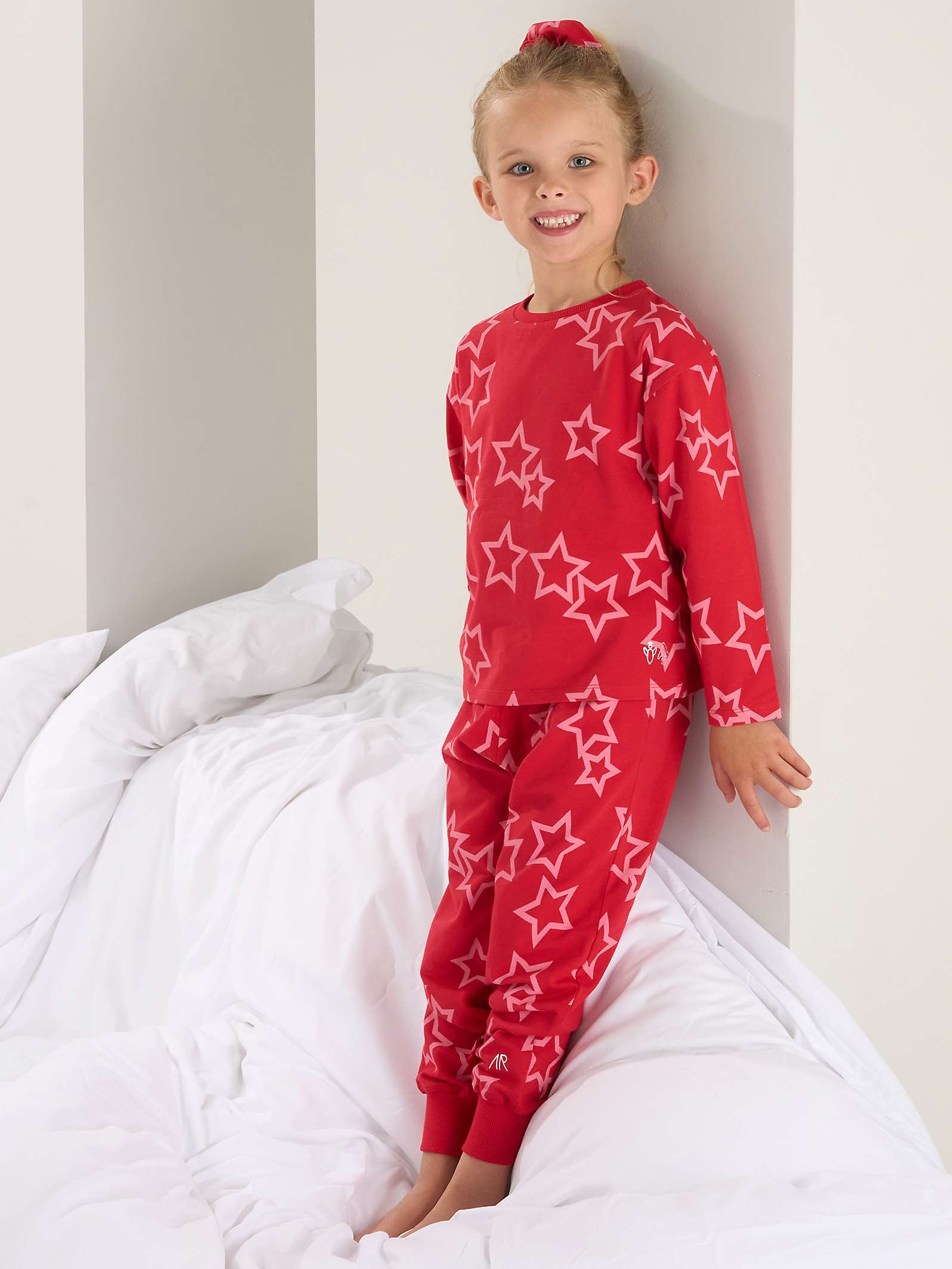 Buy Angel & Rocket Kids' Star Pyjamas, Red Online at johnlewis.com
