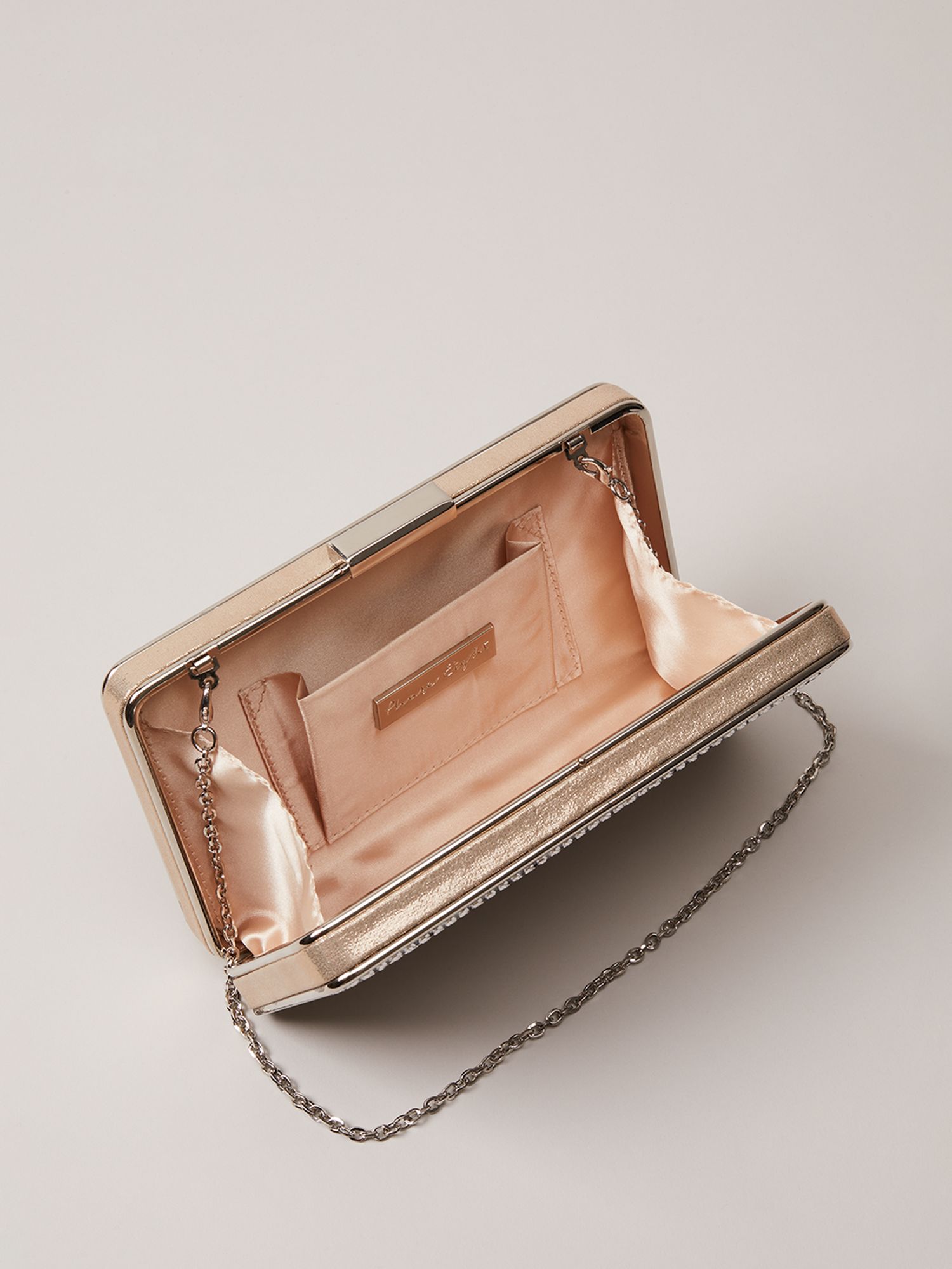 Phase Eight Sparkle Clutch Bag, Nude/Silver, One Size