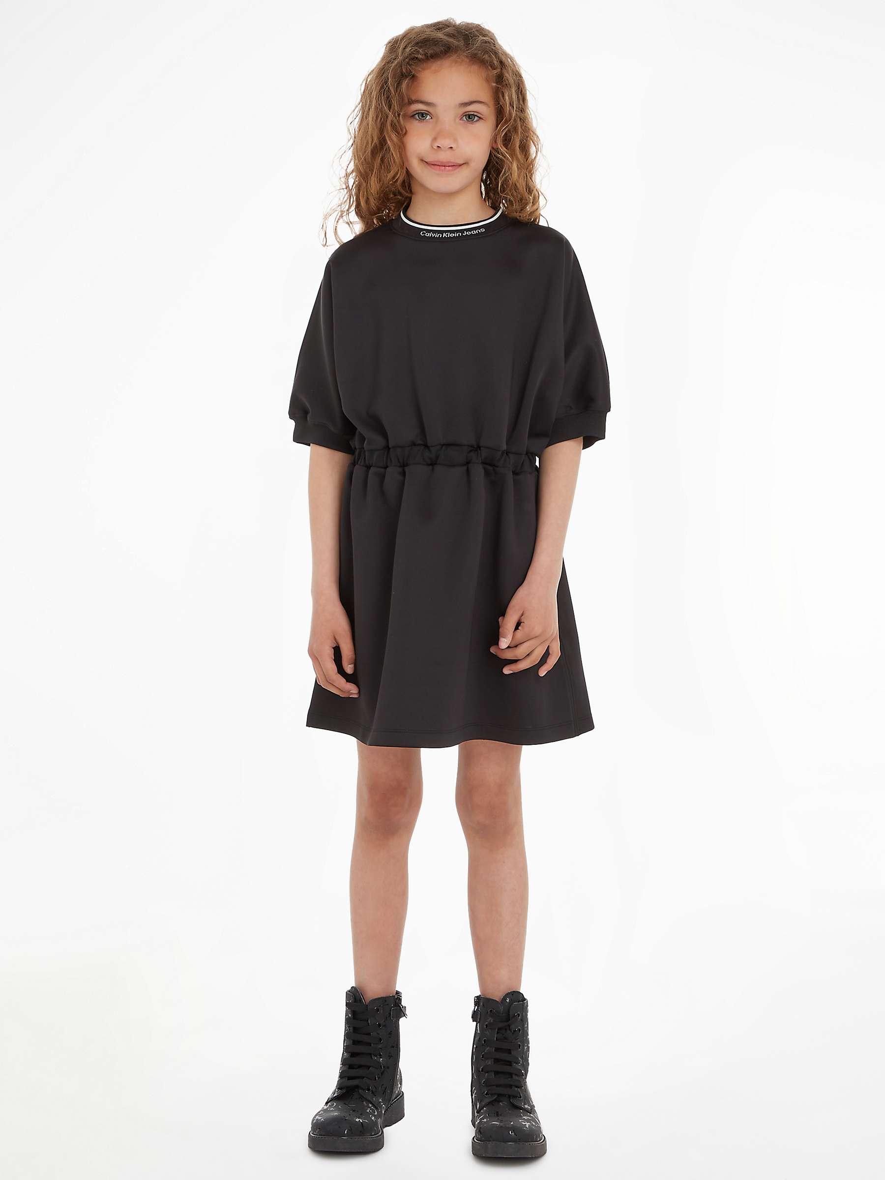 Buy Calvin Klein Kids' Shine Logo Tape Dress, Ck Black Online at johnlewis.com
