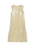 Calvin Klein Kids' Festive Sequin Flare Dress, Vanilla