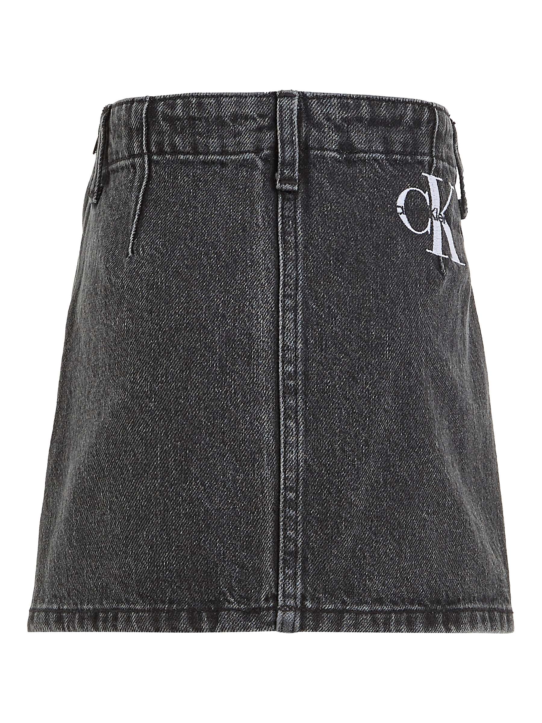 Buy Calvin Klein Kids' Denim Mini Skirt, Optic Washed Black Online at johnlewis.com