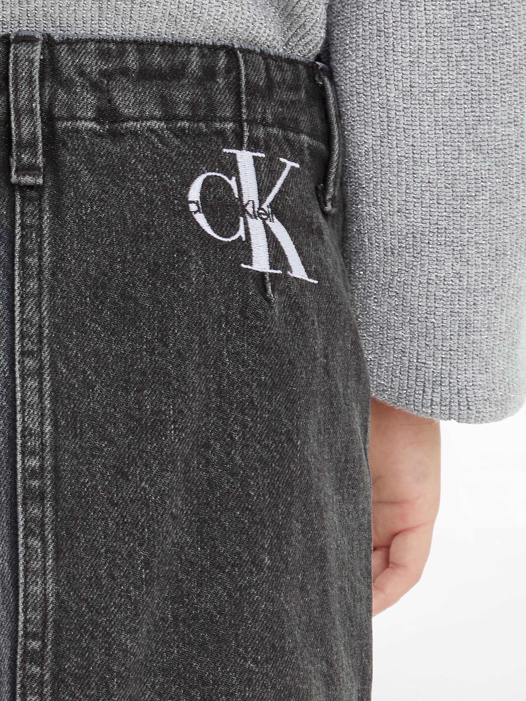 Buy Calvin Klein Kids' Denim Mini Skirt, Optic Washed Black Online at johnlewis.com