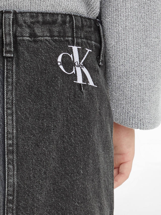 Calvin Klein Kids' Denim Mini Skirt, Optic Washed Black