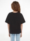 Calvin Klein Kids' Metallic Logo Boxy T-Shirt, Ck Black