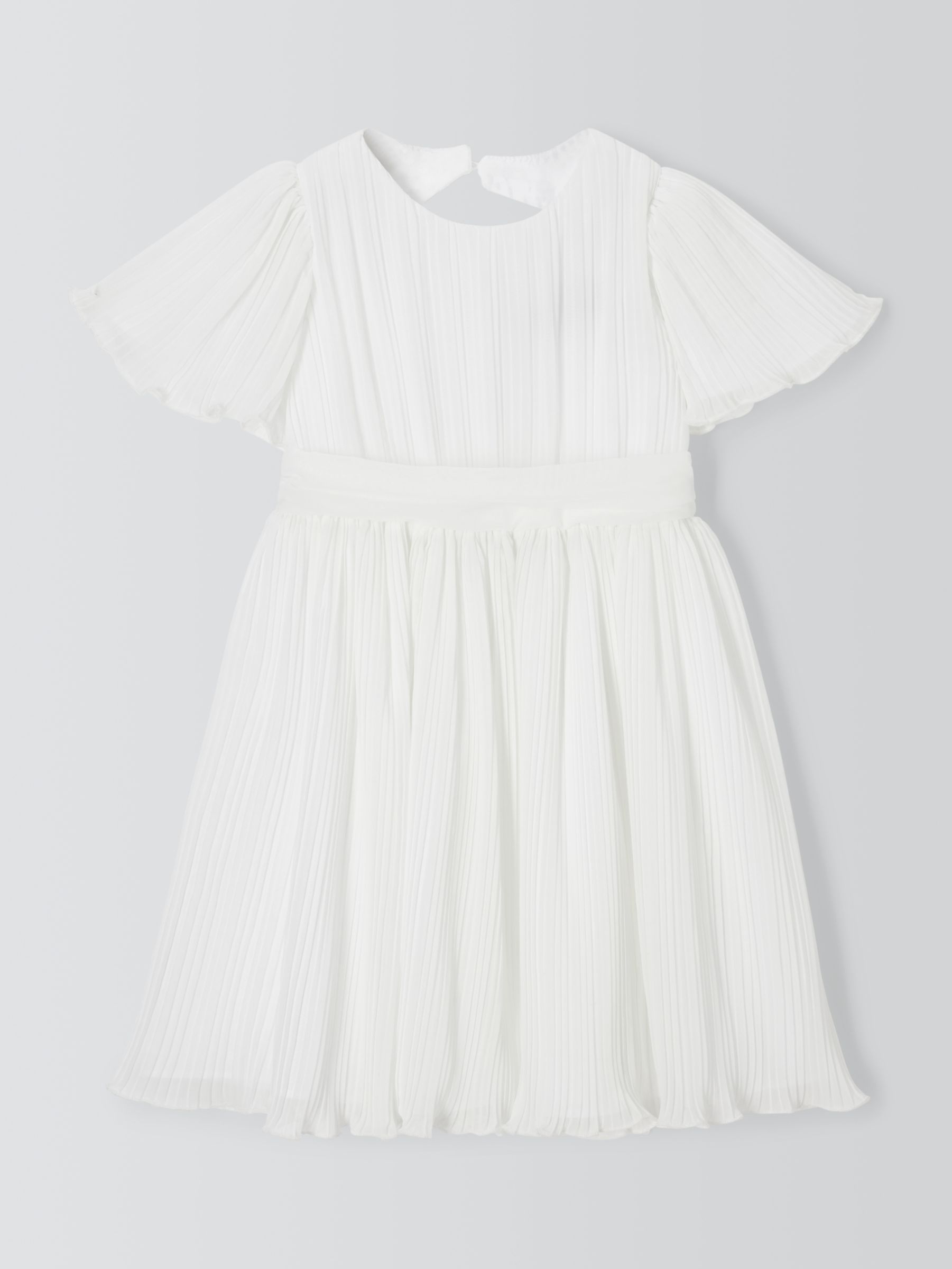 John Lewis Heirloom Collection Kids' Plisse Bridesmaid Dress, Ivory, 8 years
