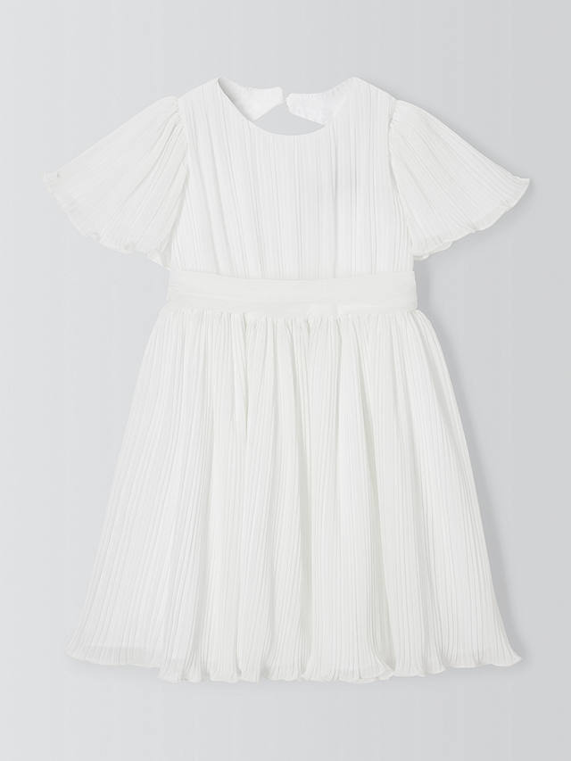 John Lewis Heirloom Collection Kids' Plisse Bridesmaid Dress, Ivory