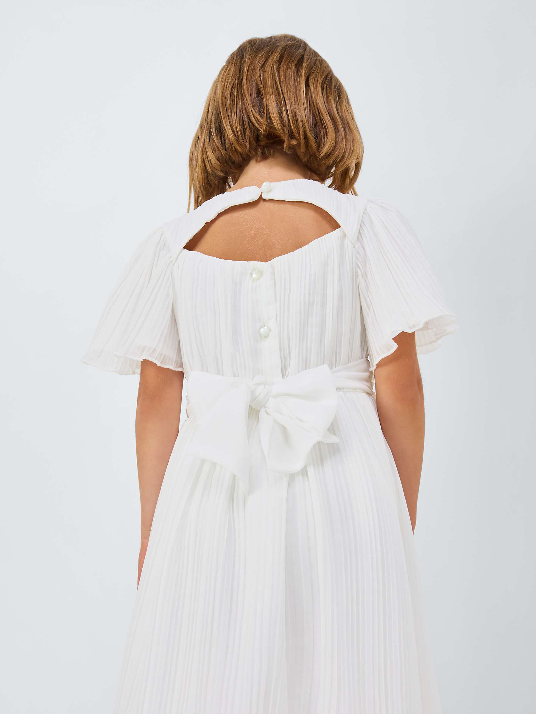 Buy John Lewis Heirloom Collection Kids' Plisse Bridesmaid Dress, Ivory Online at johnlewis.com