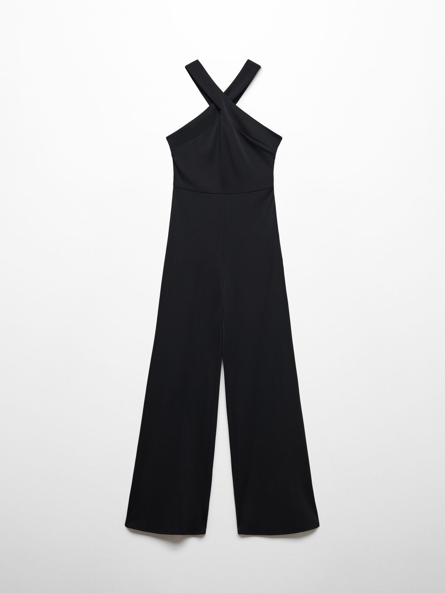 Mango Halterneck Jumpsuit, Black at John Lewis & Partners