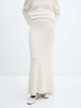 Mango Franca Knitted Maxi Skirt, White