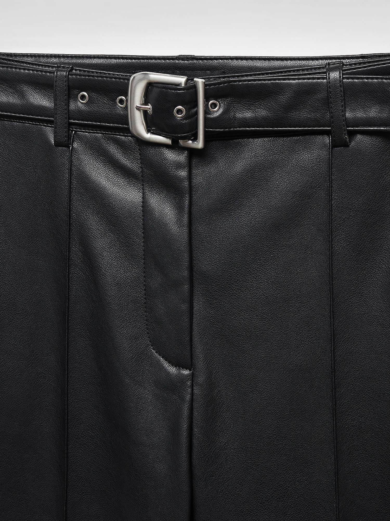 Mango Anita Faux Leather Belt Trousers at John Lewis & Partners