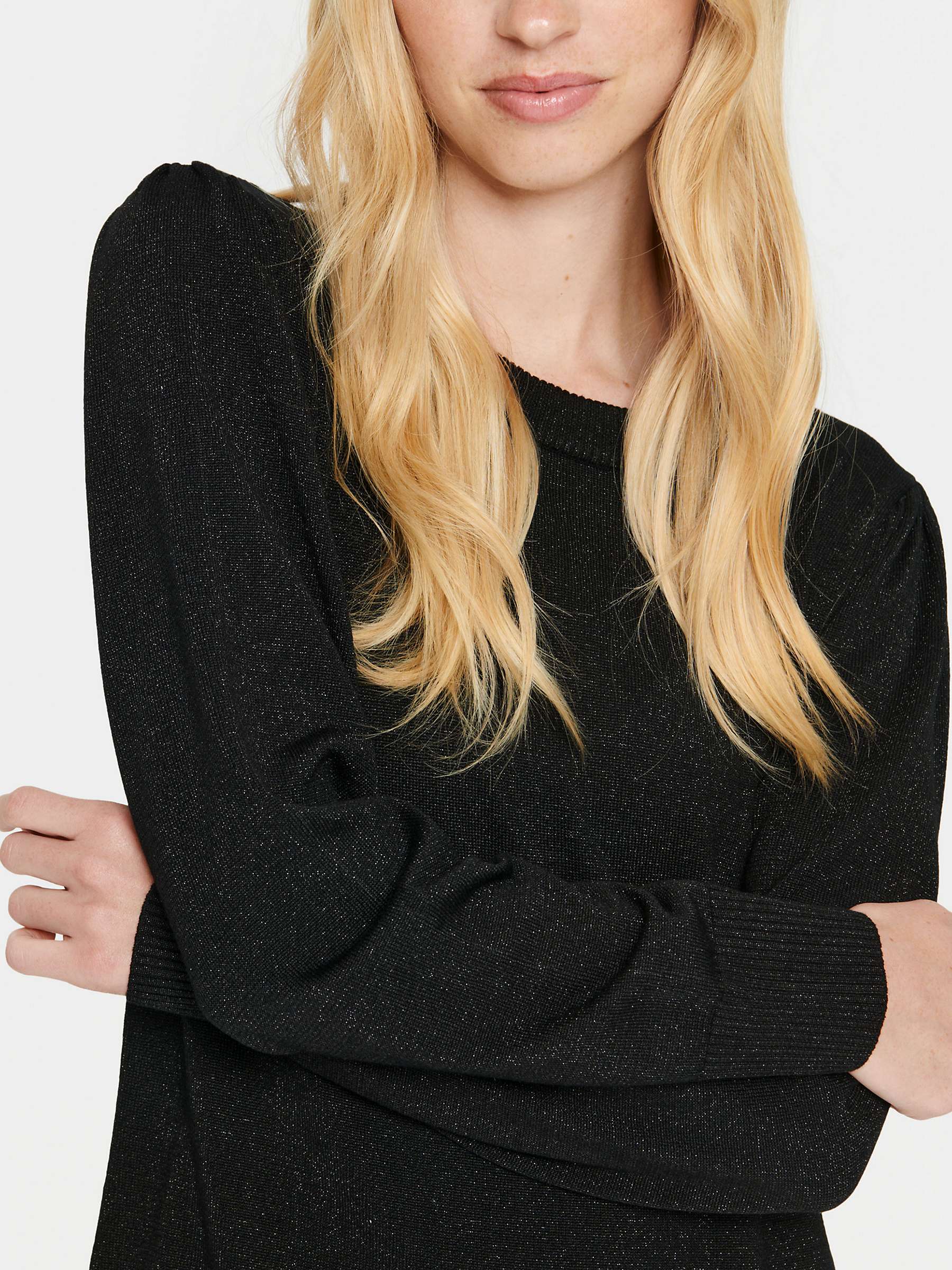 Buy Saint Tropez Kila Shimmer Dress, Black Online at johnlewis.com