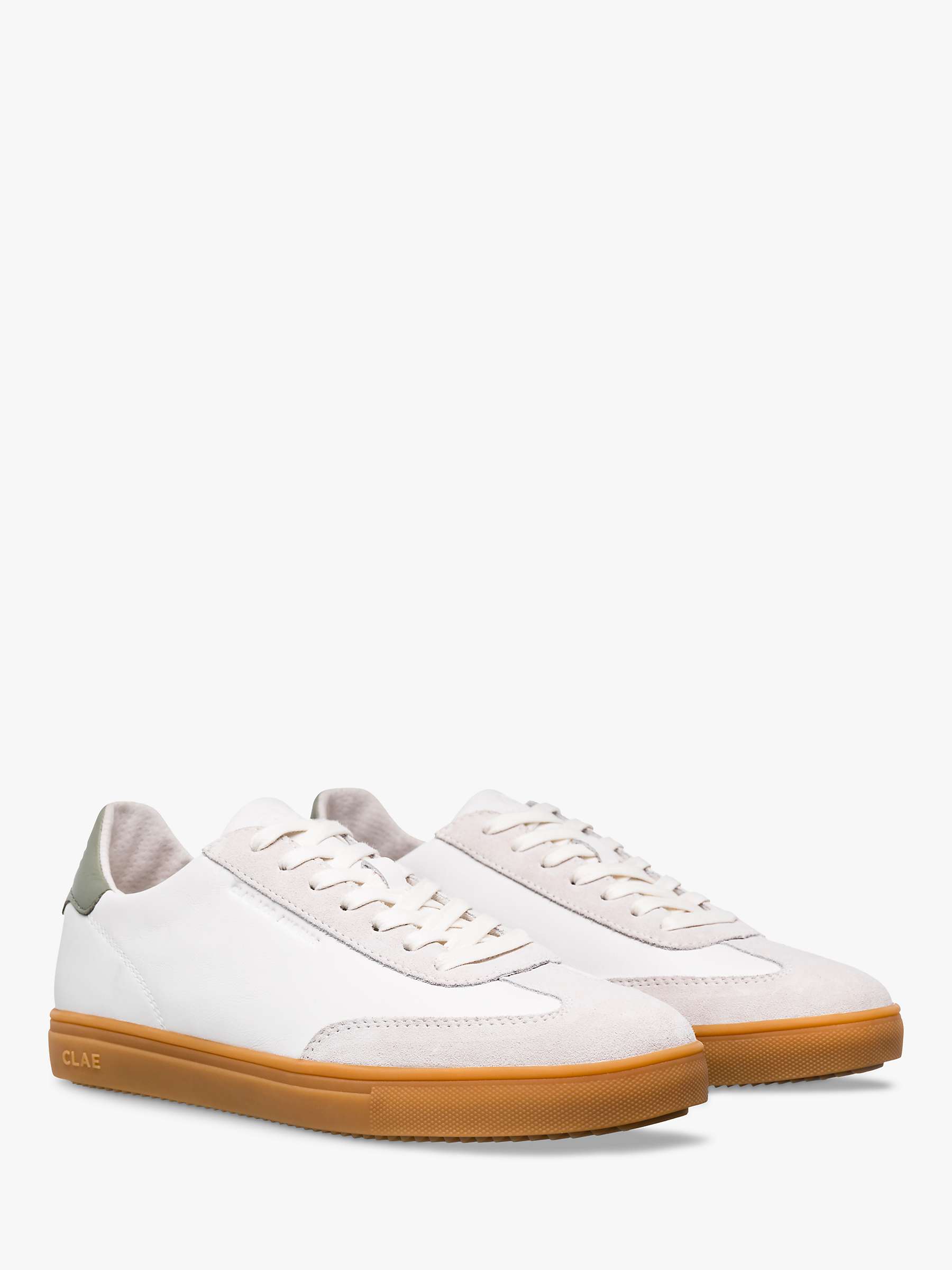 Buy CLAE Deane Leather Low Top Trainers, White Tea Gum Online at johnlewis.com