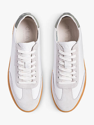 CLAE Deane Leather Low Top Trainers, White Tea Gum