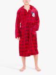 Brand Threads Mickey Mouse Fluffy Fleece Christmas Robe, Red