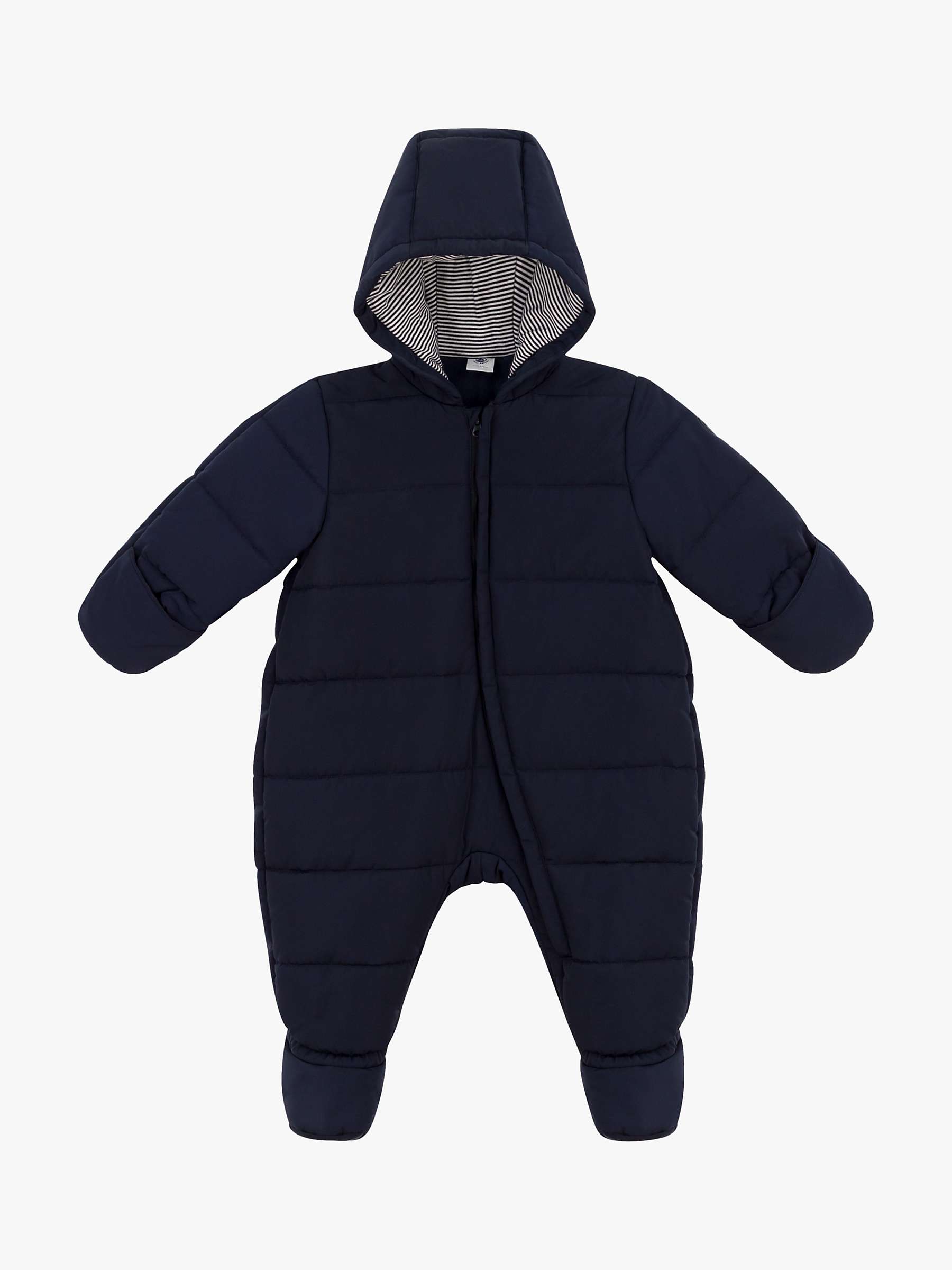 Buy Petit Bateau Baby Quilted Snowsuit, Smoke Online at johnlewis.com