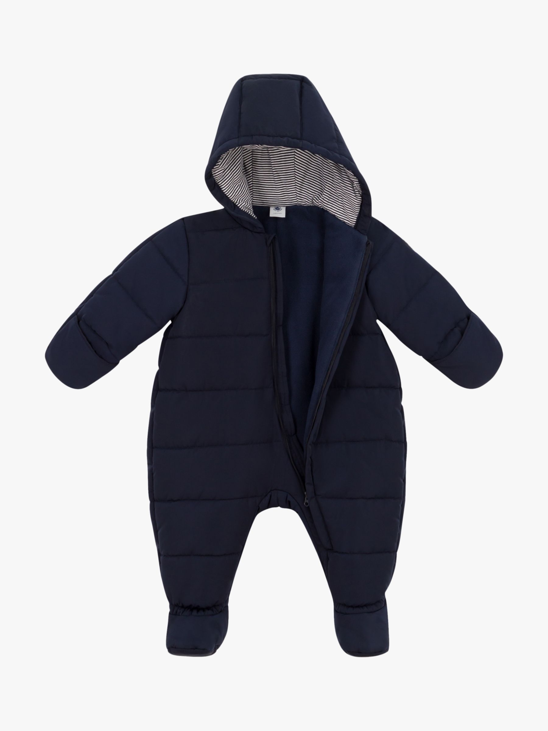 Buy Petit Bateau Baby Quilted Snowsuit, Smoke Online at johnlewis.com