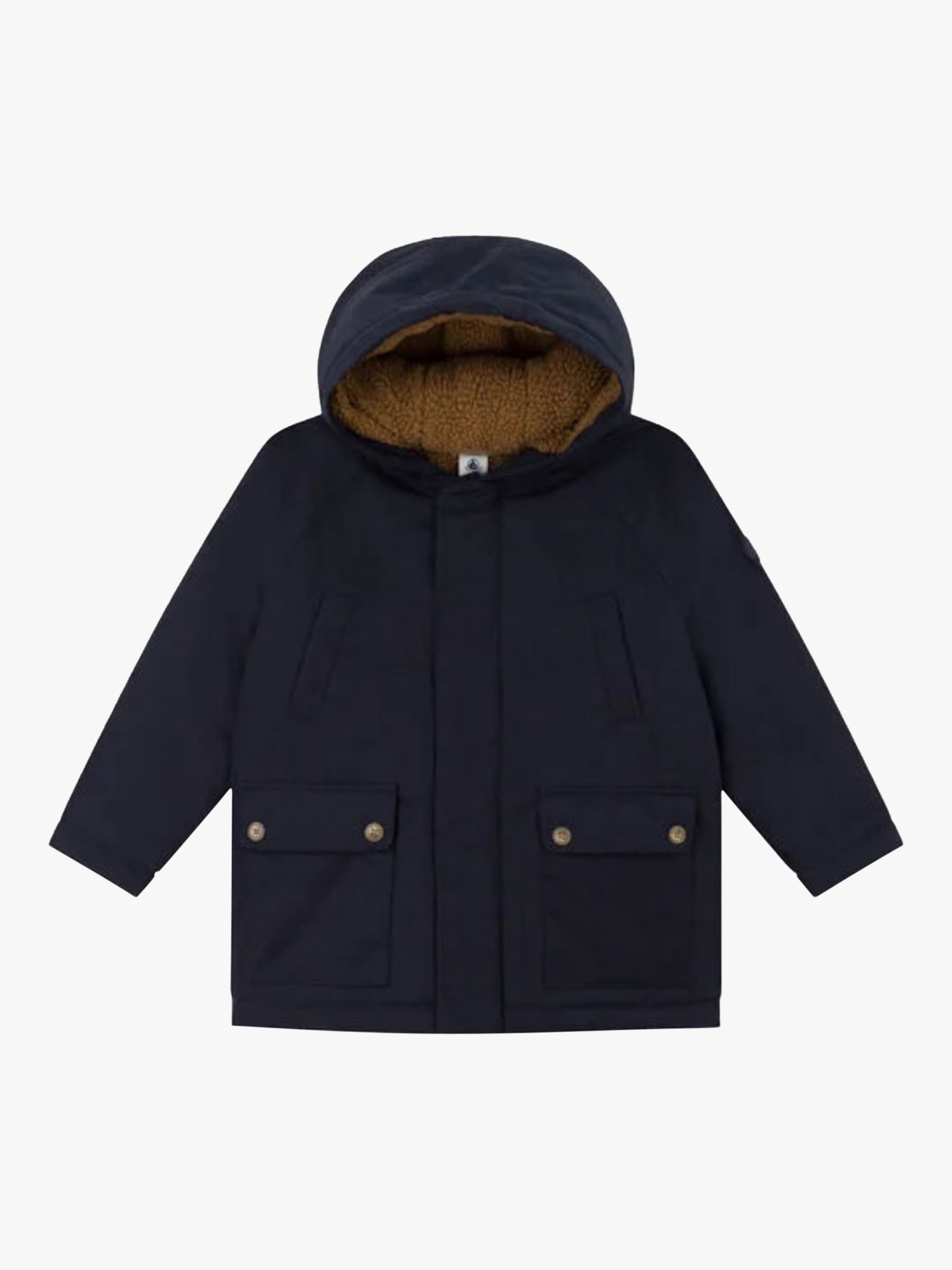 Petit Bateau Kids' Unisex Parka Jacket, Navy at John Lewis & Partners