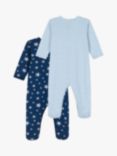 Petit Bateau Baby Pinstripe Pyjamas, Pack of 2, Blue/Multi