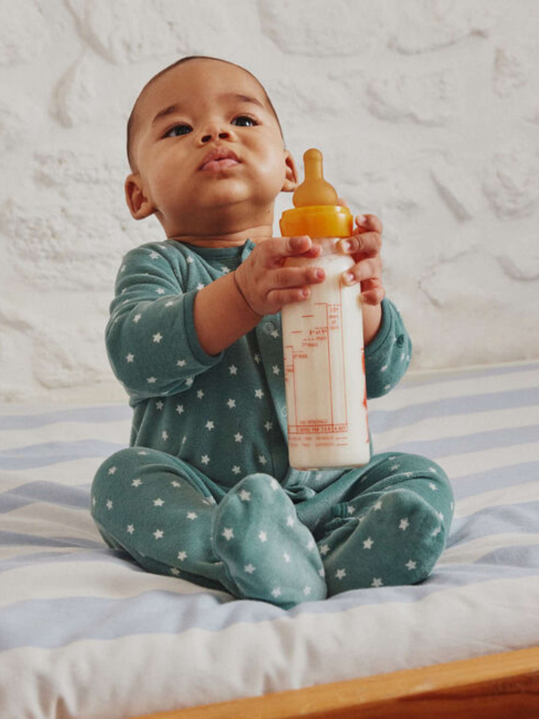 Buy Petit Bateau Baby Starry Sleepsuit, Brut/Marshmallow Online at johnlewis.com