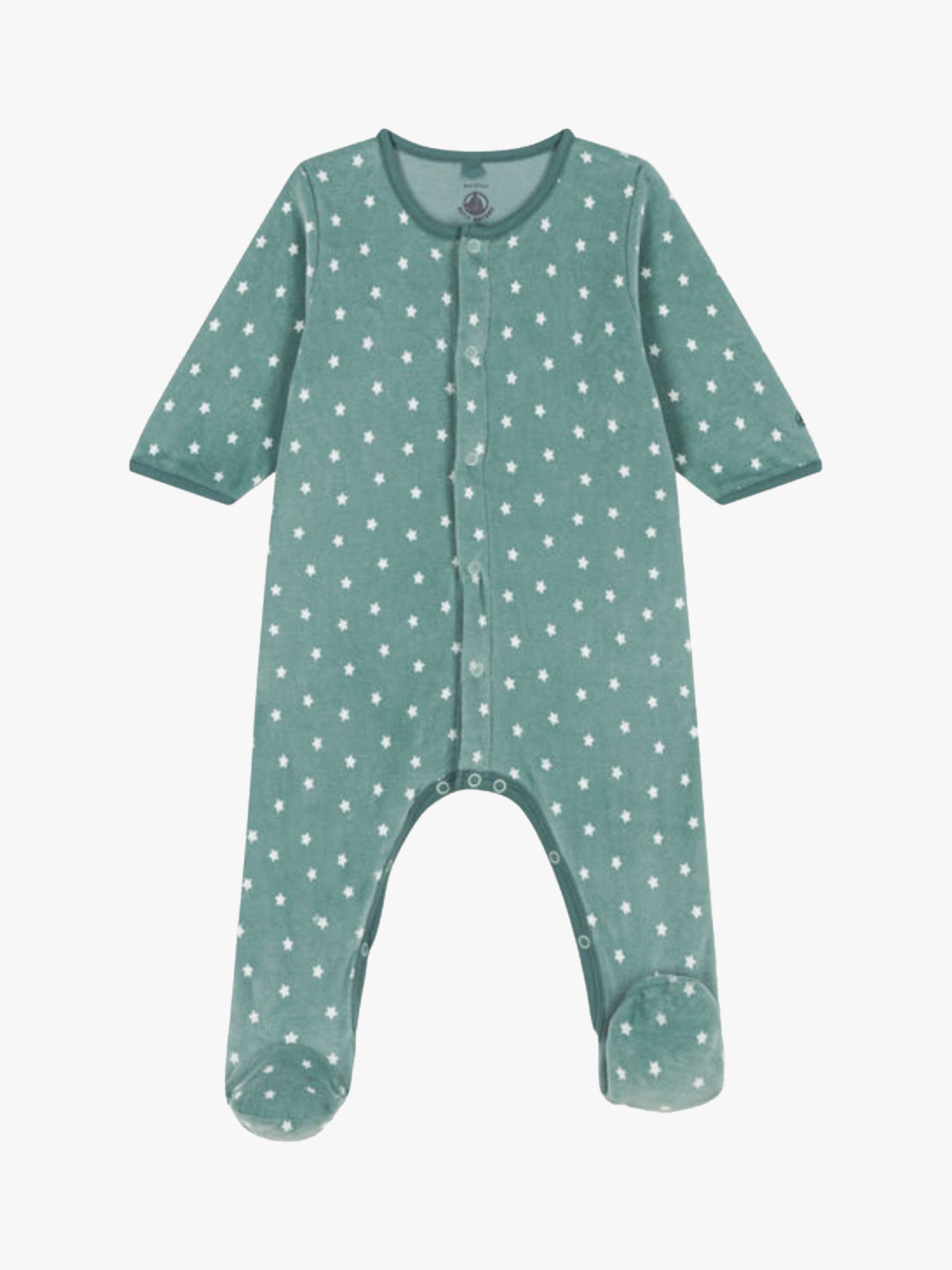 Buy Petit Bateau Baby Starry Sleepsuit, Brut/Marshmallow Online at johnlewis.com
