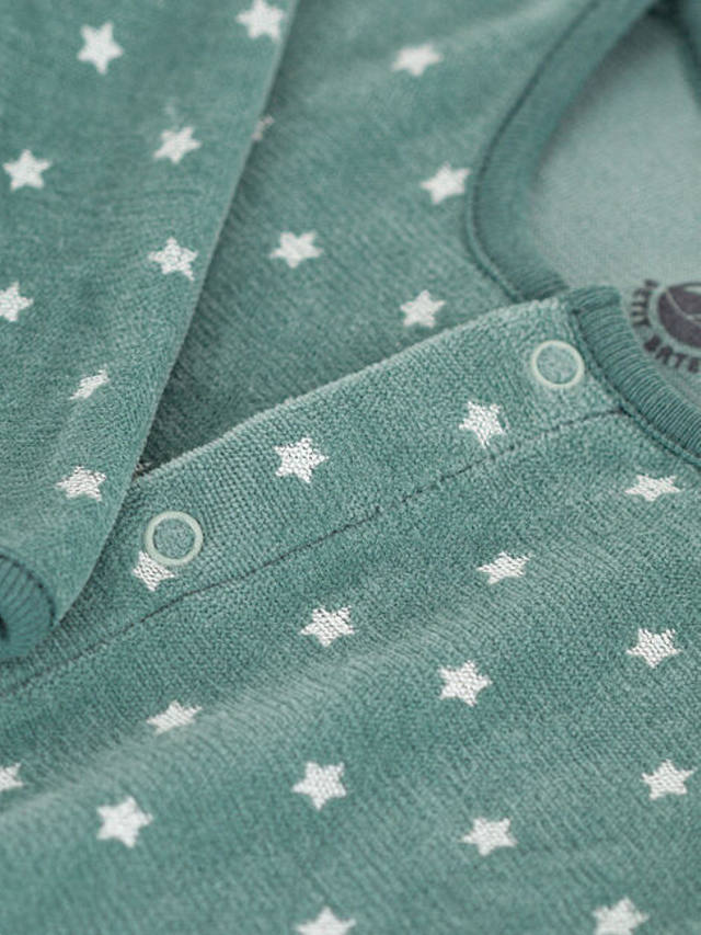 Petit Bateau Baby Starry Sleepsuit, Brut/Marshmallow