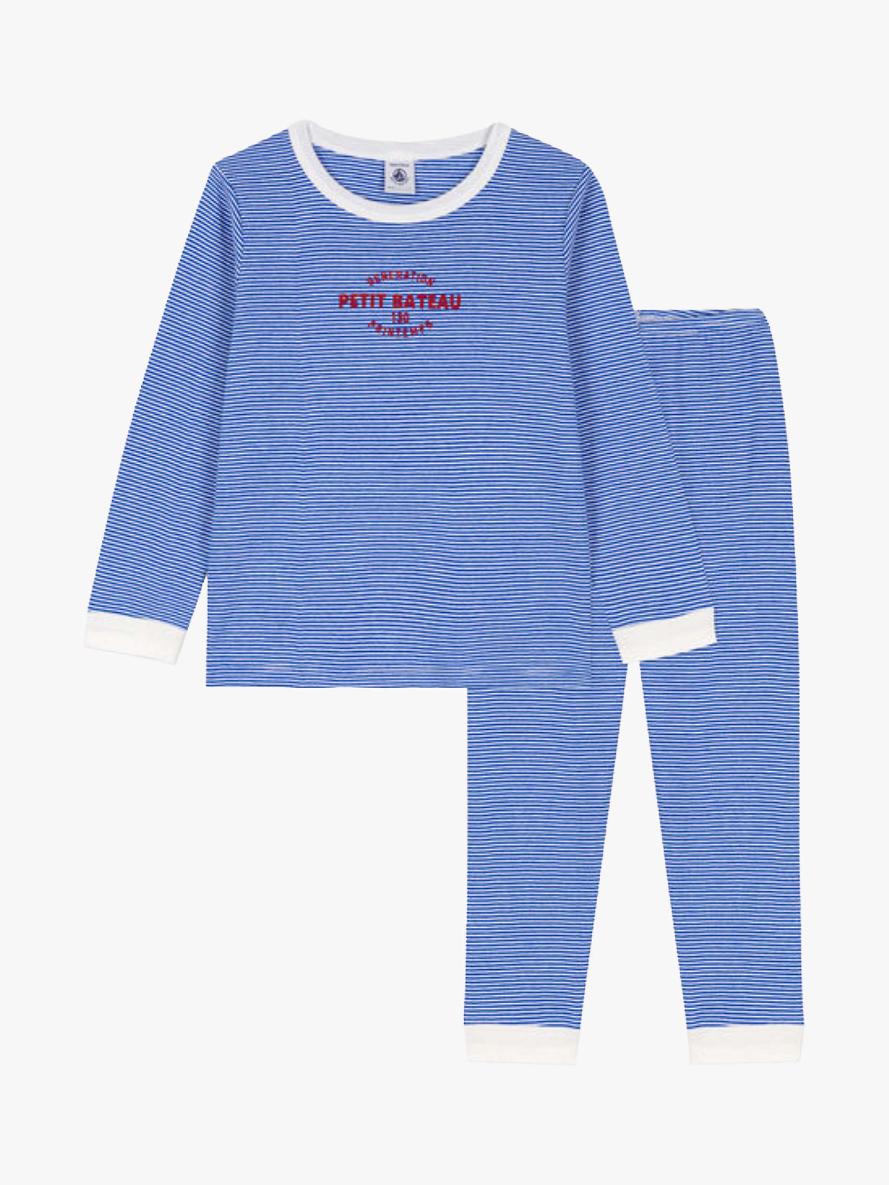 Buy Petit Bateau Kids' Pinstripe Pyjamas, Perse/Marshmallow Online at johnlewis.com