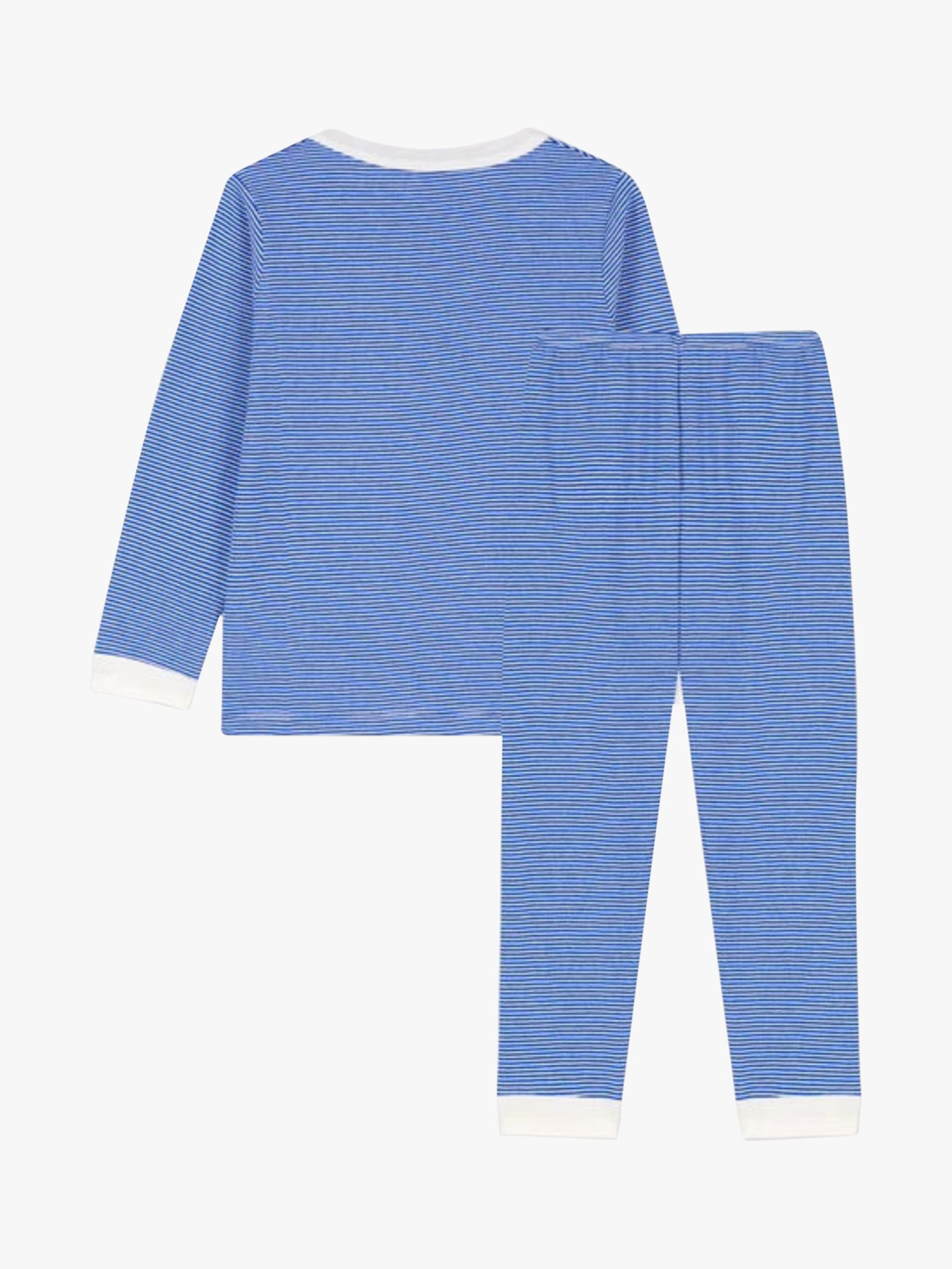 Petit Bateau Kids' Pinstripe Pyjamas, Perse/Marshmallow, 3 years