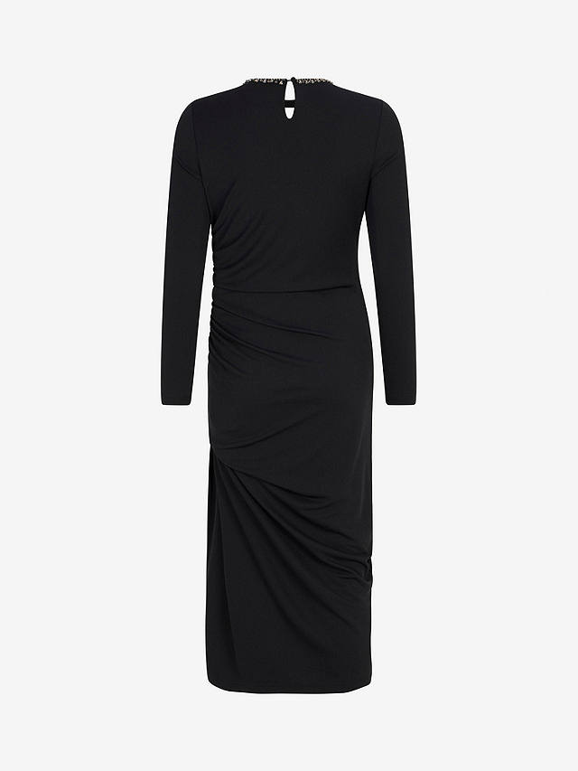 Mint Velvet Cut Out Embellished Midi Dress, Black