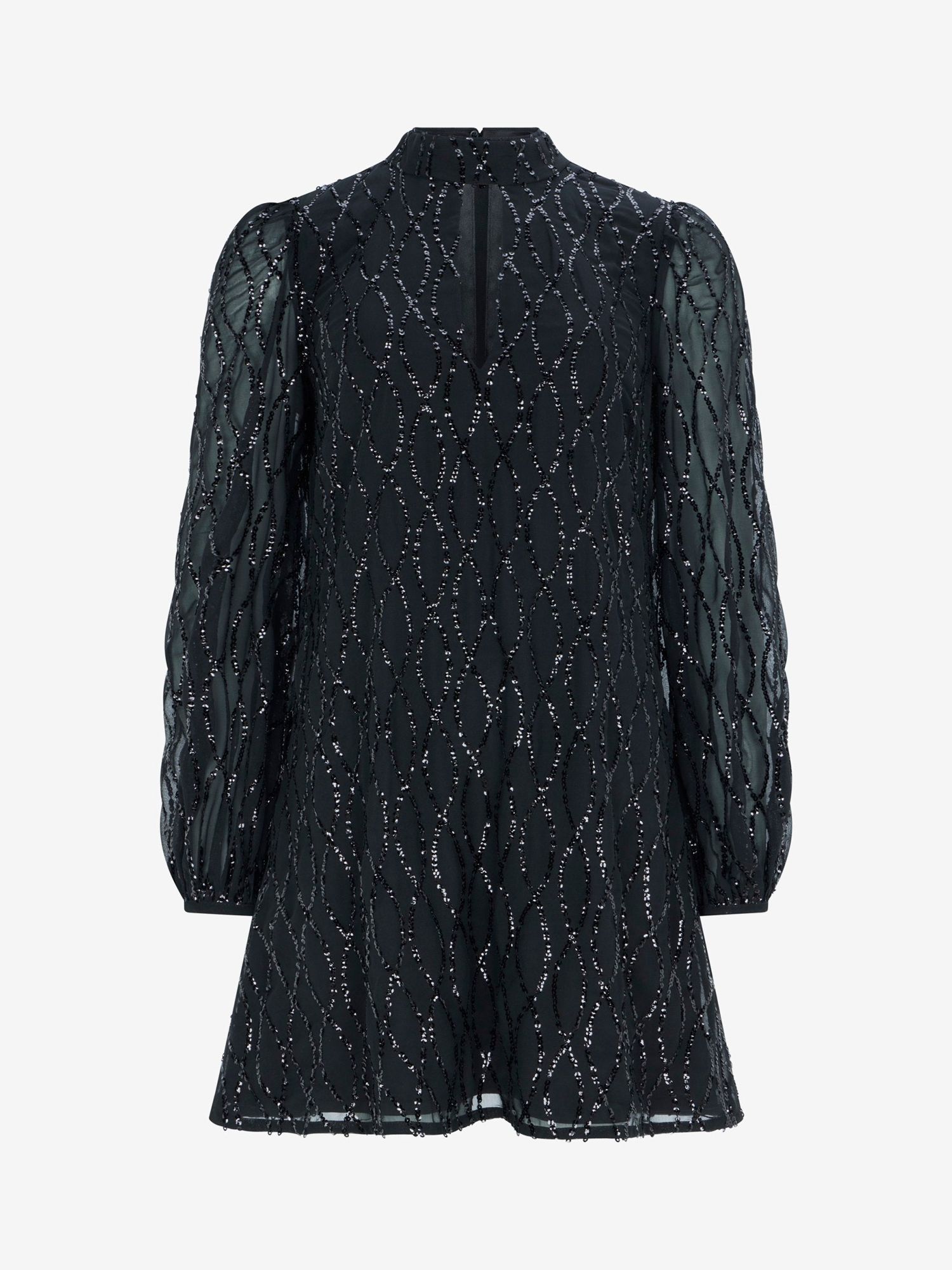 Buy Mint Velvet Sequin Mini Dress, Black Online at johnlewis.com