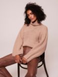 Mint Velvet Chunky Knit Roll Neck Jumper, Beige