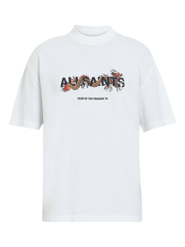 AllSaints Chiao Short Sleeve Crew T-Shirt, White/Multi at John Lewis ...