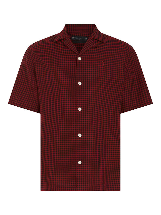 AllSaints Glendale Checked Short Sleeve Shirt, Mars Red