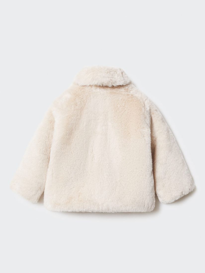 Mango Baby Bear Faux Fur Coat, White, 1-3 months