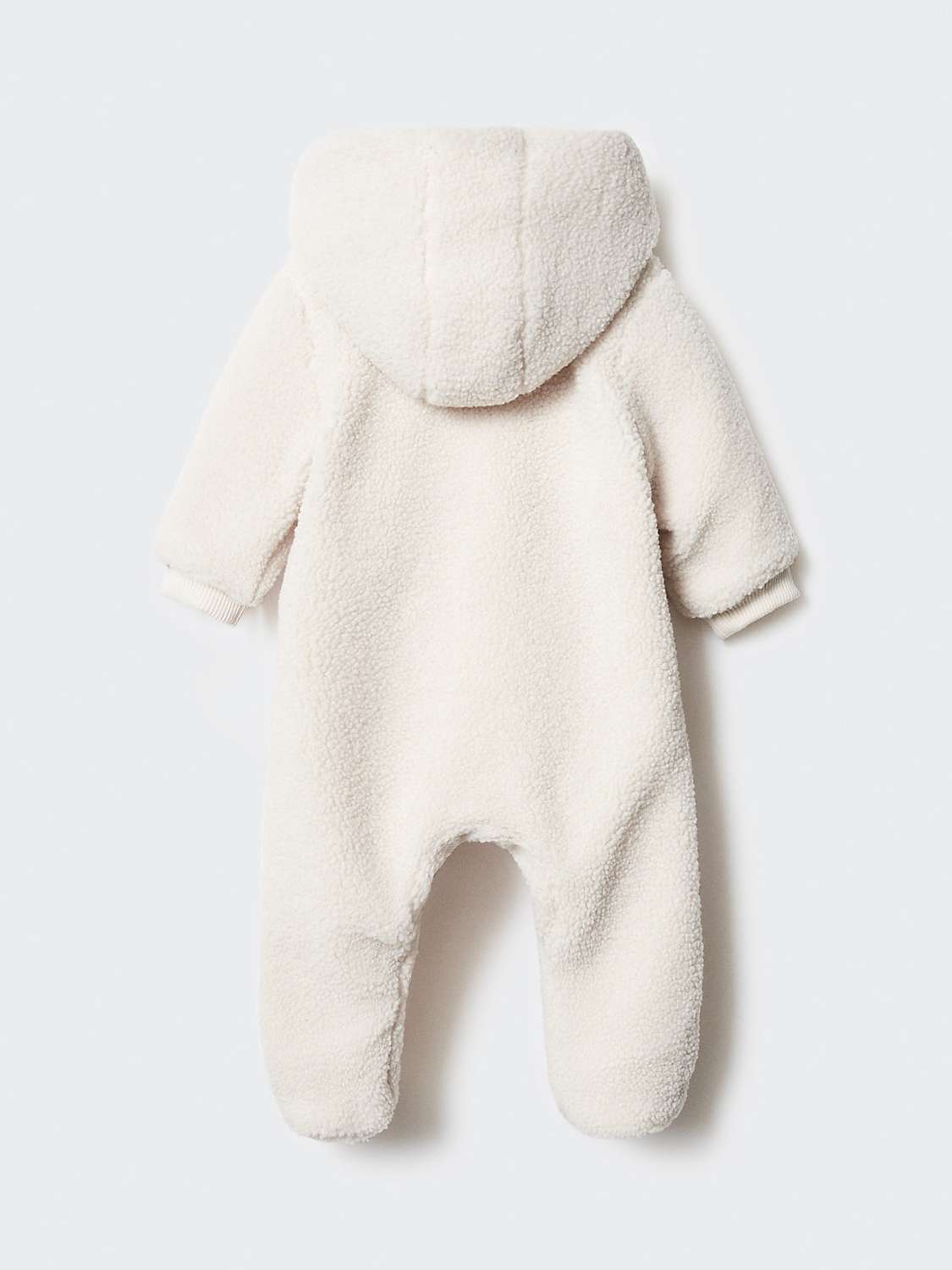 Buy Mango Baby Sherpa Hooded Snowsuit, Light Beige Online at johnlewis.com