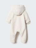 Mango Baby Sherpa Hooded Snowsuit, Light Beige