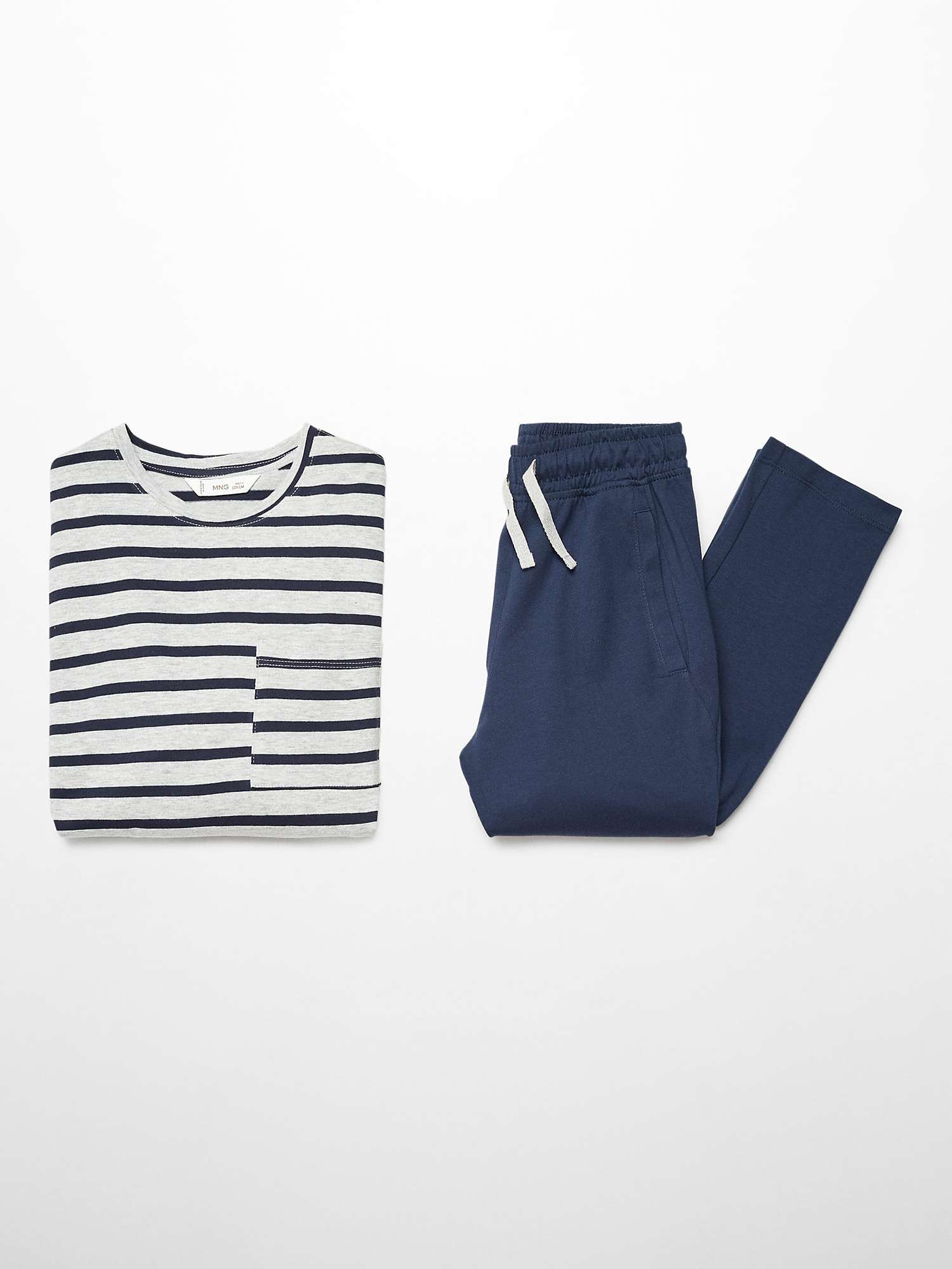 Buy Mango Kids' Stripe Long Sleeve Pyjamas, Navy Online at johnlewis.com