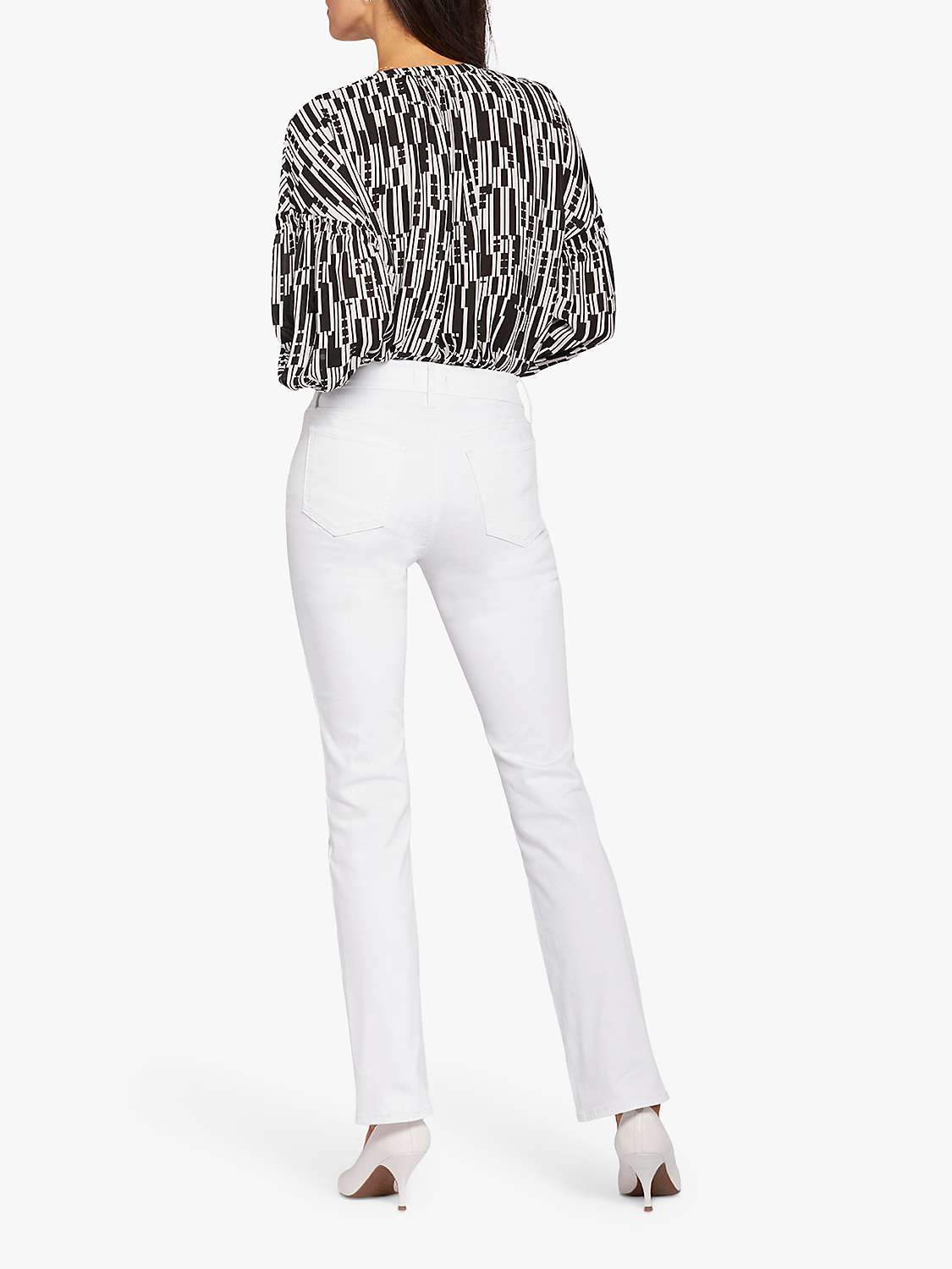 NYDJ Waist-Match Marilyn Straight Jeans, Optic White at John Lewis ...