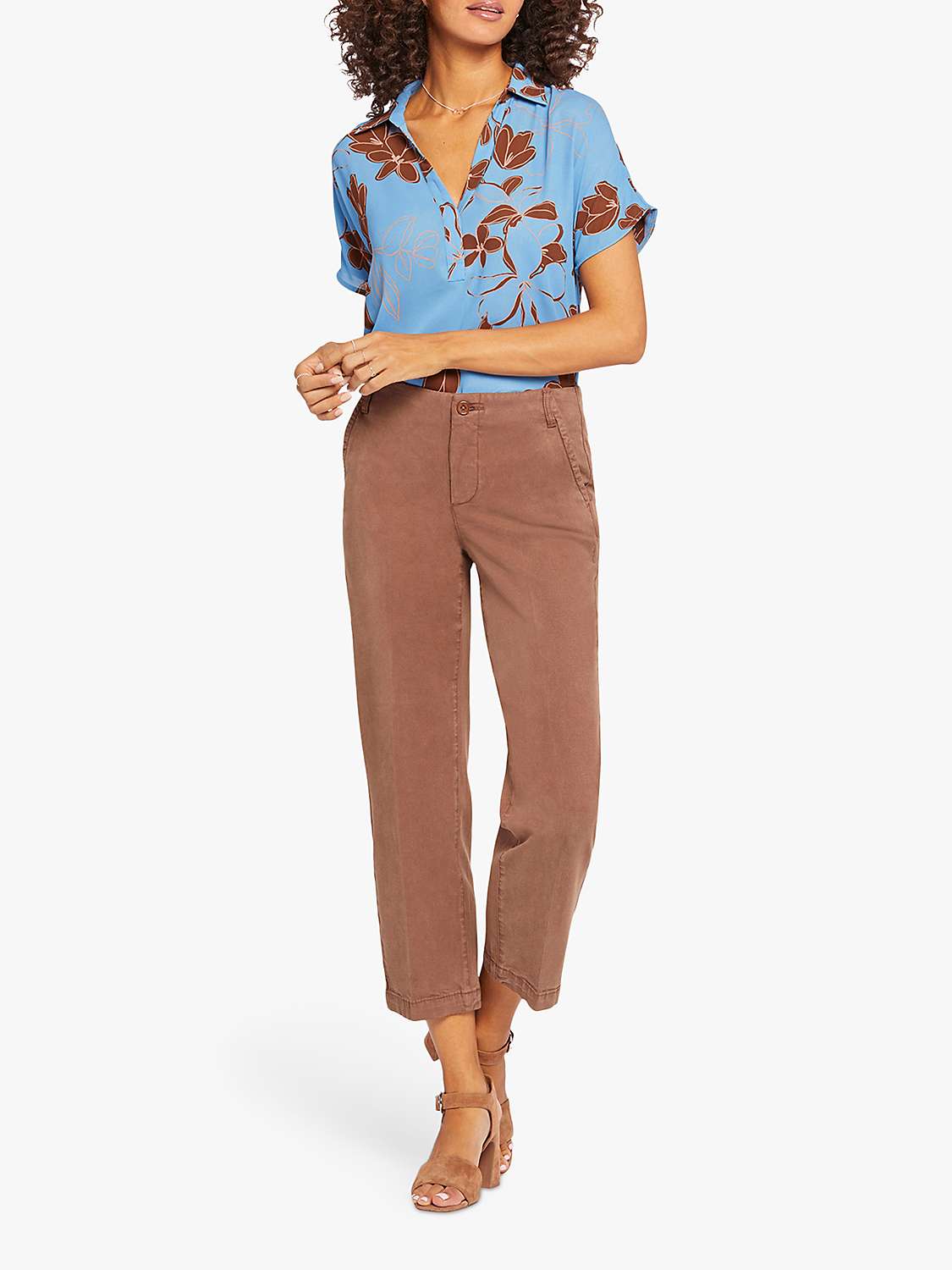 NYDJ Marilyn Straight Ankle Trousers, Mocha at John Lewis & Partners