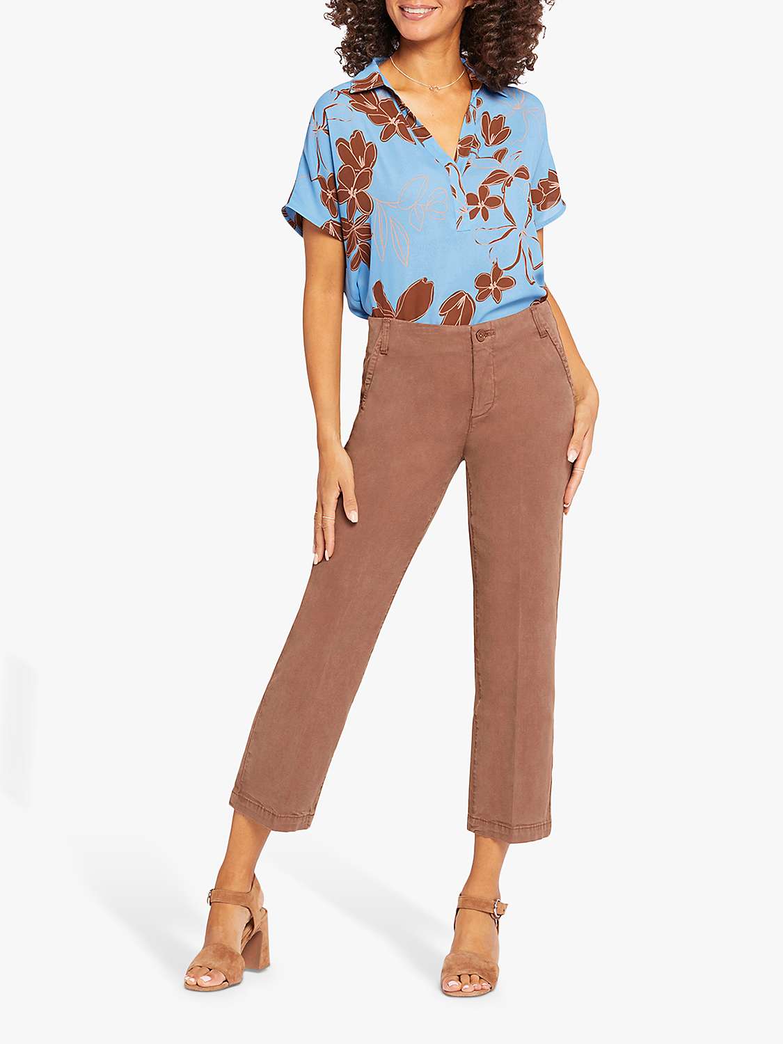 Buy NYDJ Marilyn Straight Ankle Trousers, Mocha Online at johnlewis.com